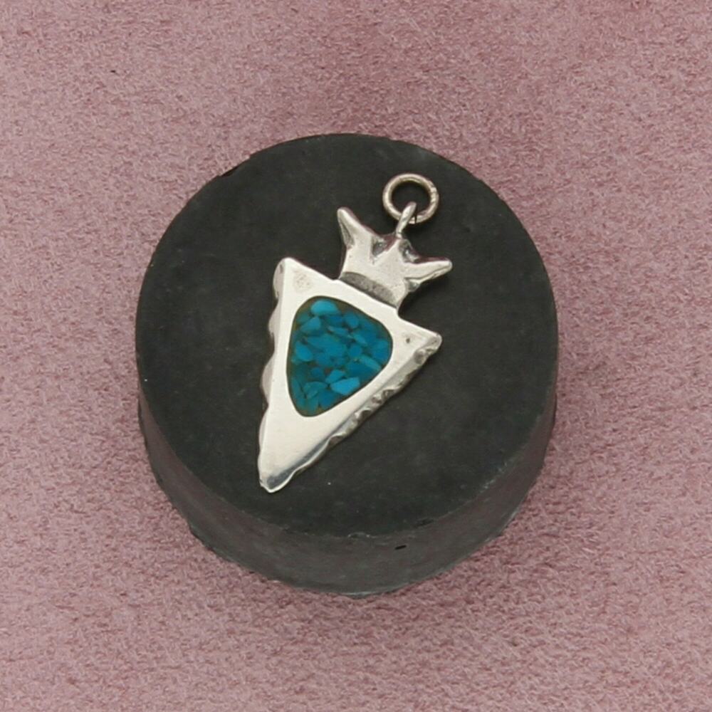 ⚡clearance⚡ navajo sterling silver vintage crushed turquoise arrow head pendant